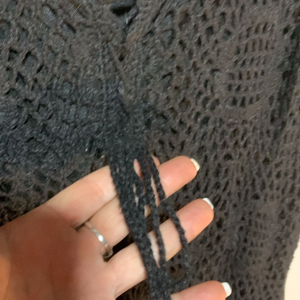 Black Crochet 2 Piece Set Maxi Tank Dress & Cardigan Med/Large Woman’s 12/14 - Picture 6 of 13